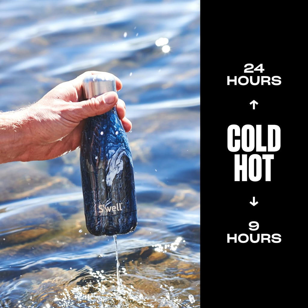 S'well - Botella de agua de acero inoxidable aislada al vacío, 9 onzas