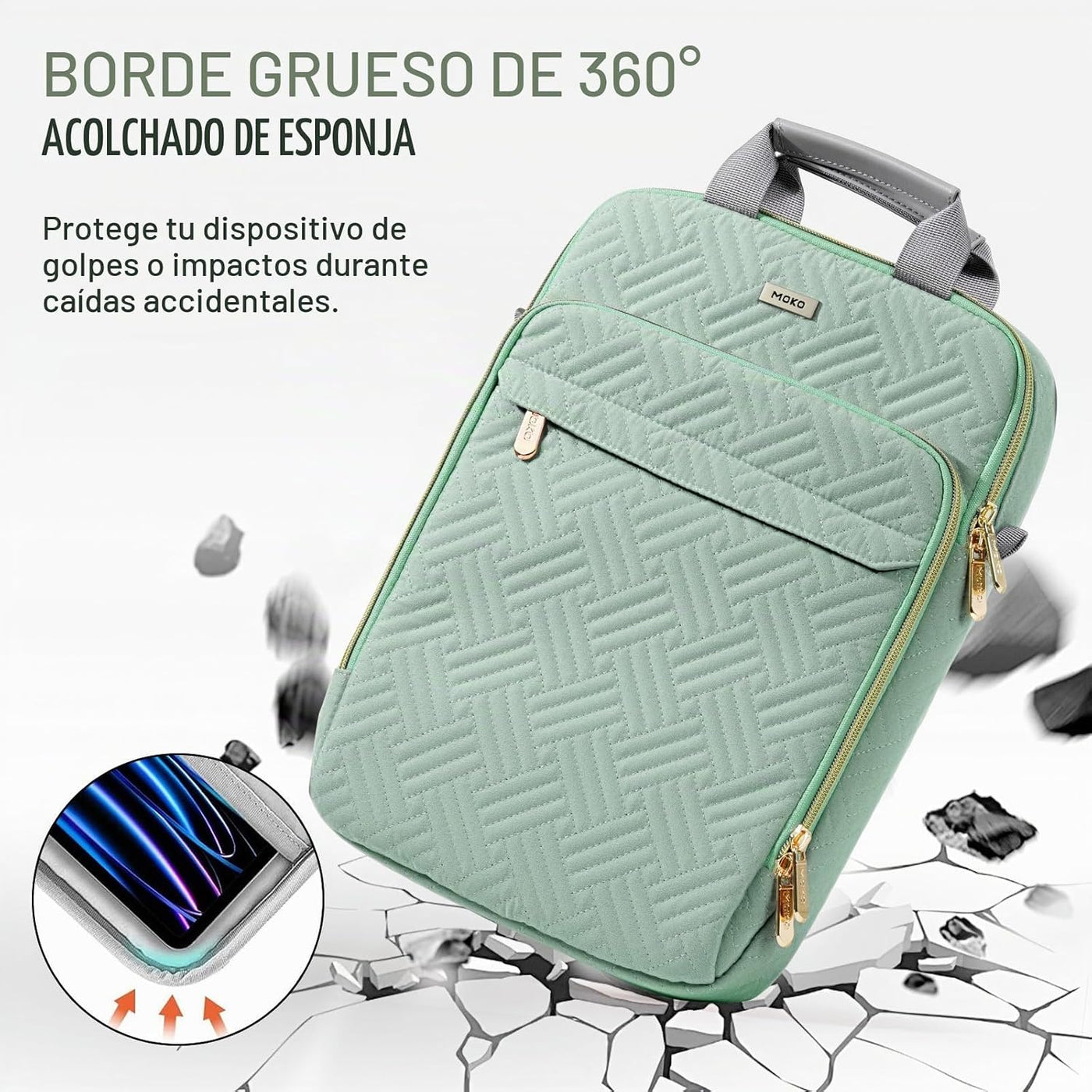 MoKo Funda acolchada para laptop de 13 a 14 pulgadas para Mac Air M...