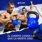 Yes4All Pesa rusa, pesas rusas de hierro fundido con revestimiento de vinilo de 5-100 LB para entrenamiento de fuerza para ejercicios de gimnasio en casa, fitness, equipo de entrenamiento de cuerpo