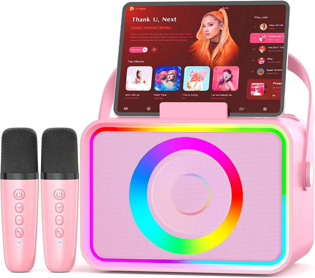 Karaoke Machine para Kids Adults,Bluetooth Speaker 2 Wireless Microphones