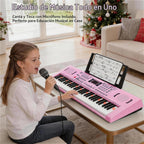 Electronic teclado Piano 61 Lighted Keys para Kids (Pink)