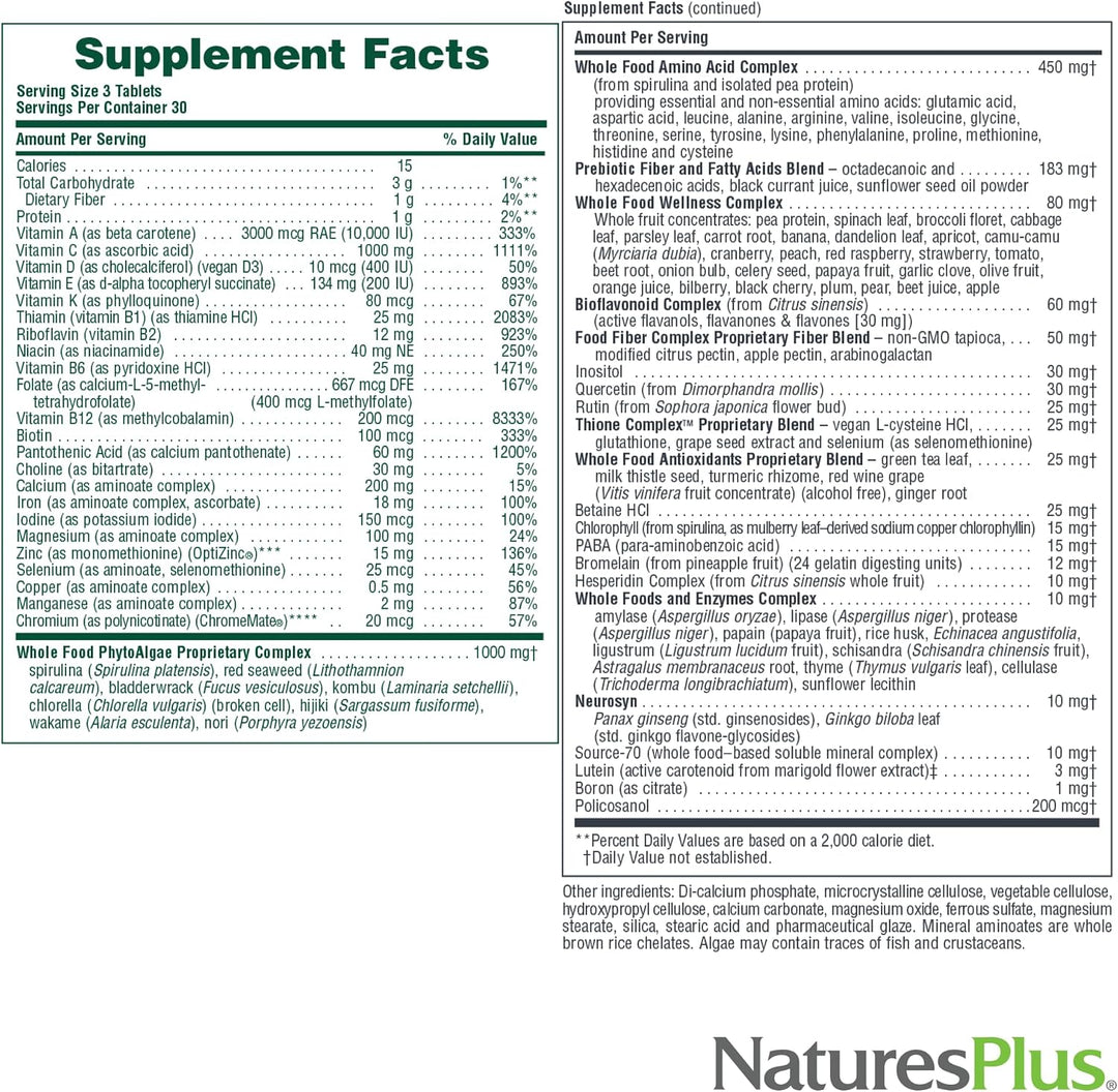 NaturesPlus Ultra Source of Life Multivitamínico - 90 tabletas - Ap...