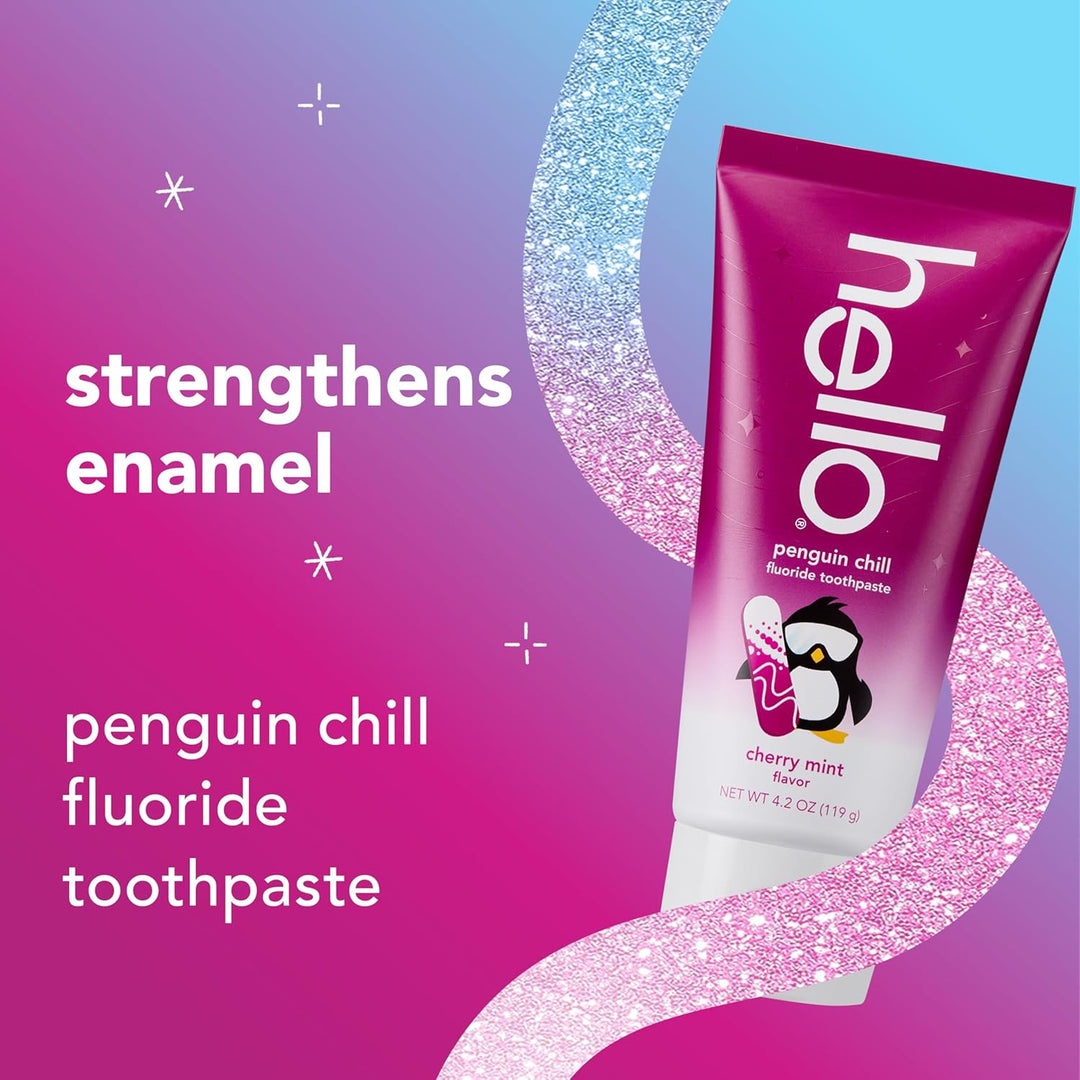 Hello Penguin Chill Kids Pasta de dientes con flúor, pasta de dient...