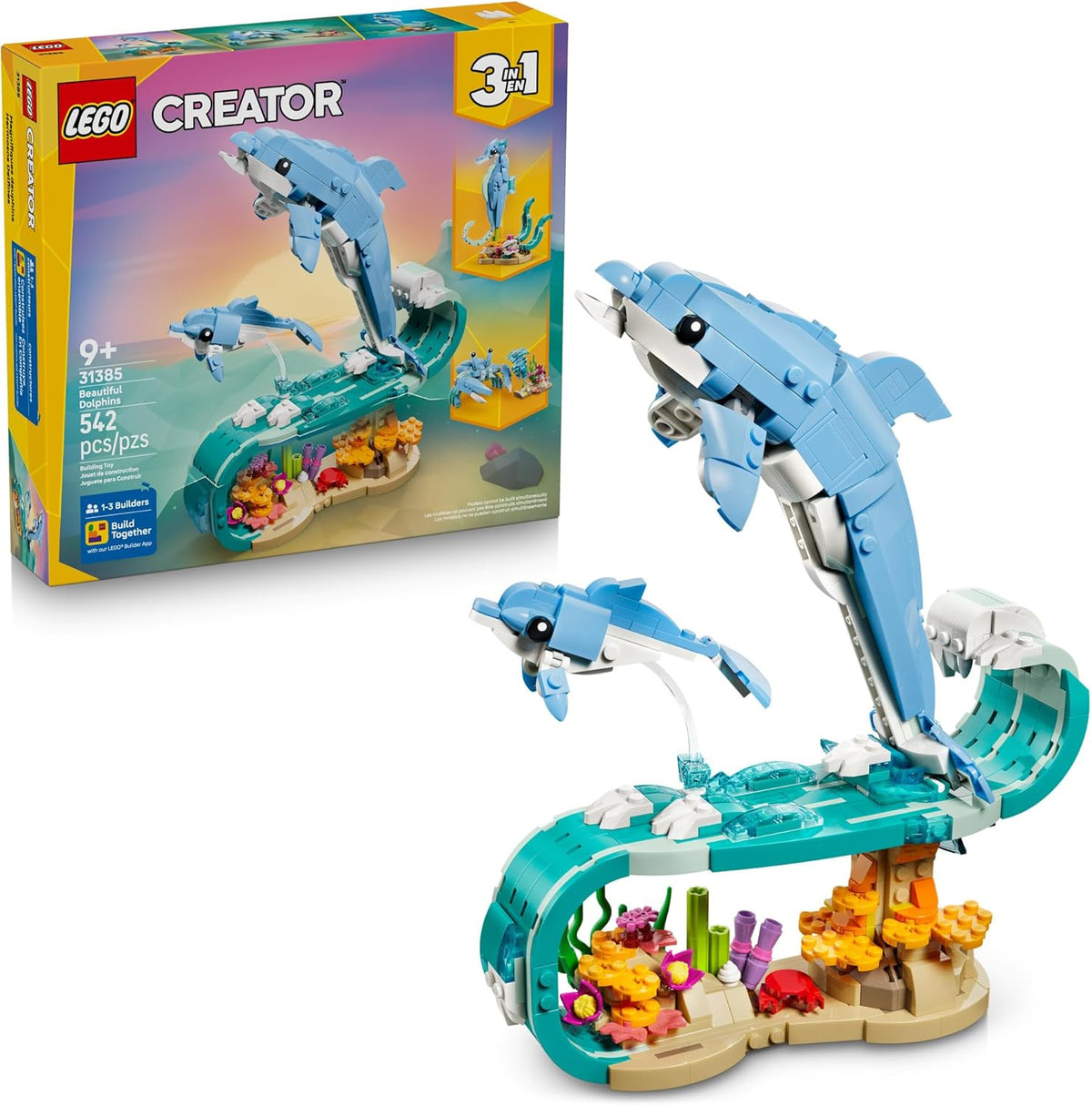 LEGO Creator 31385 - Animales marinos 3 en 1 hermosos
