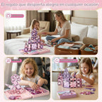 burgkidz Azulejos magnéticos con purpurina brillante: regalo de castillo