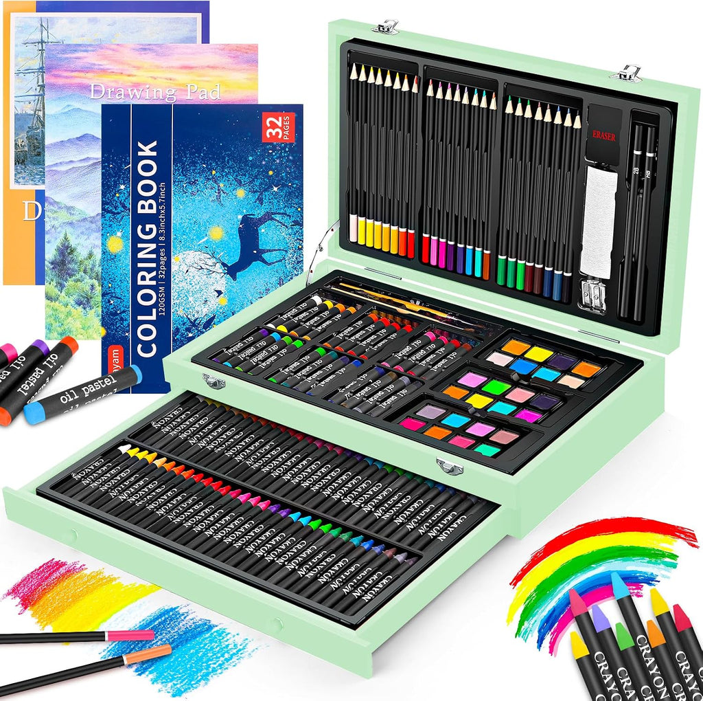 iBayam Set de arte de lujo de 150 unidades - Kit de dibujo, pintura y