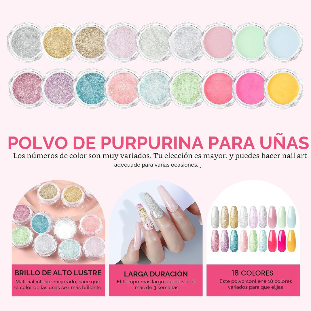 Kit de uñas acrílicas para principiantes con todo incluido, juego d...