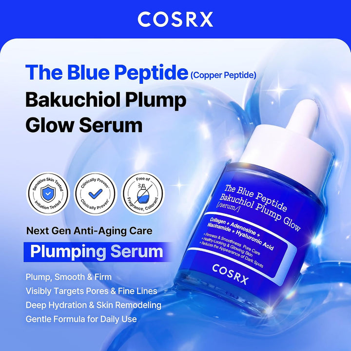 COSRX The Blue Copper Peptide Bakuchiol Serum, suero rellenador de...