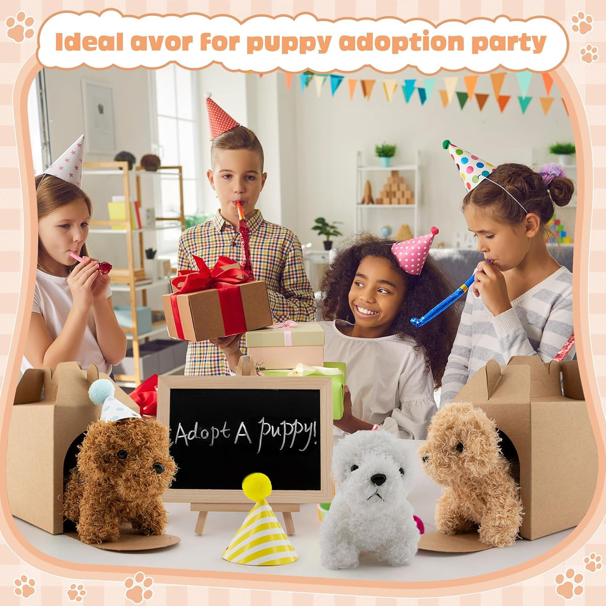 Rigibright 90 piezas de sorpresas de fiesta de adoptar un cachorro, 24.0