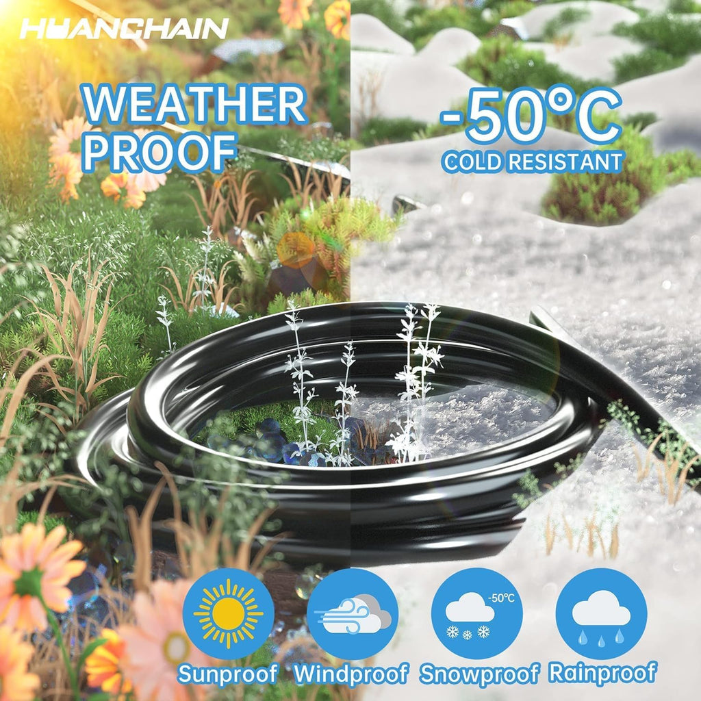 HUANCHAIN Cable de extensión negro para interiores y exteriores, 50 pies