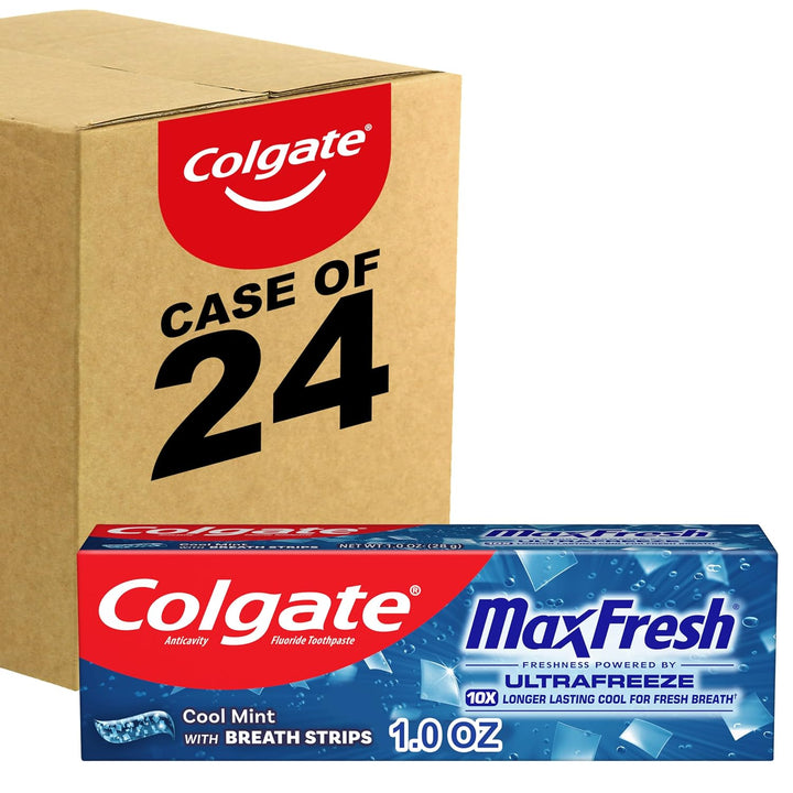 Colgate MaxFresh Pasta de dientes con flúor, tamaño de viaje, menta...