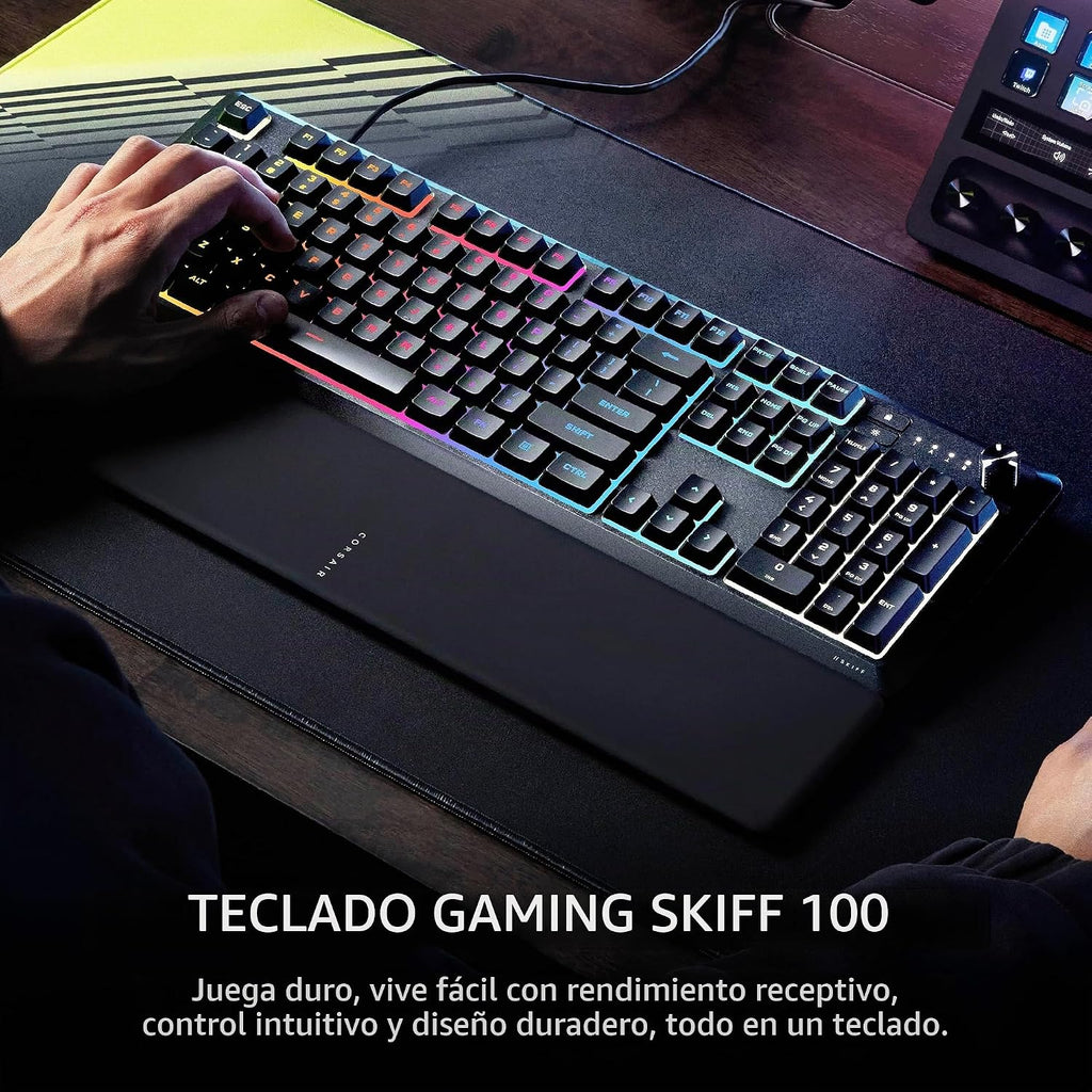 Corsair Teclado para juegos Skiff 100 silencioso RGB con cable - US QWERTY
