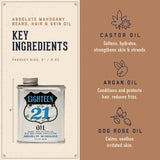 18.21 Man Made Aceite para cabello, piel y barba para hombres, 4 ar...