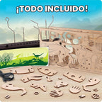 National Geographic Rompecabezas 3D Motorizado T. Rex Kit de Madera de Dinosaurio para Niños