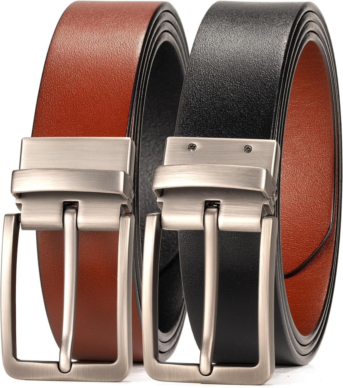WOLFANT Cinturón de cuero reversible dos en uno, cinturón casual 10...