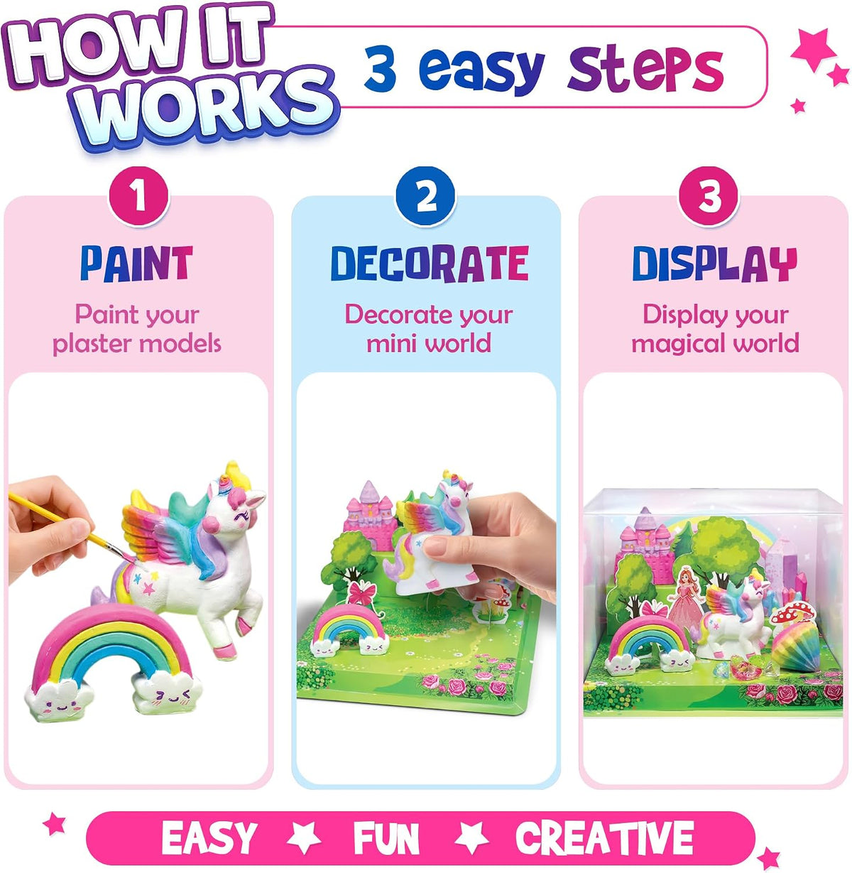 Kit de pintura de unicornio Mini World, manualidades y manualidades para