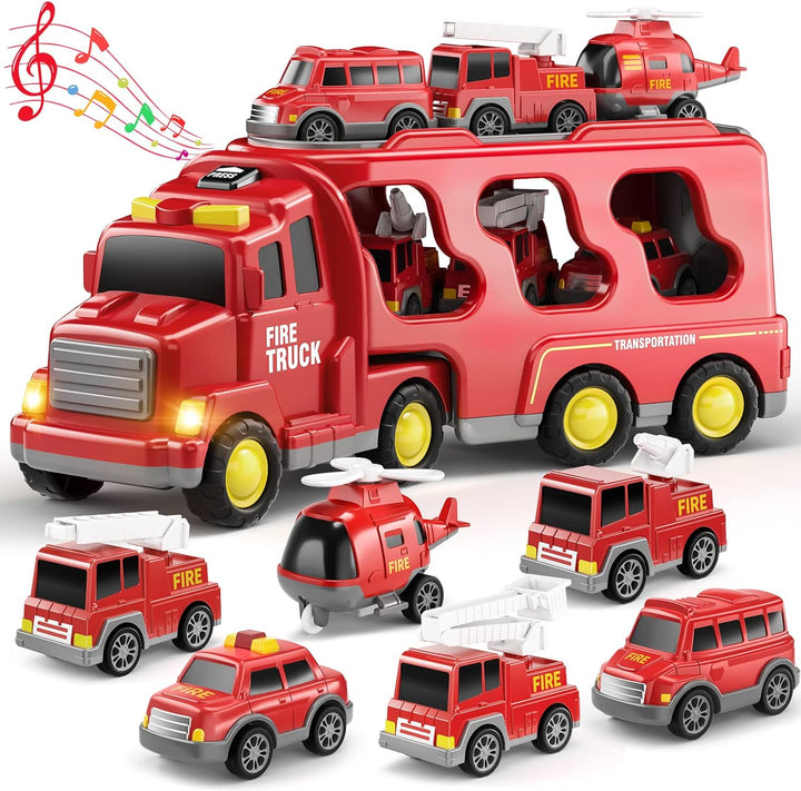 KIZONLY Camión de bomberos de juguete para niños pequeños de 1-3, 3...