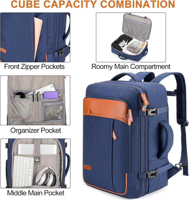 Lumesner - Mochilas de viaje para llevar, extragrandes de 40L, apro...