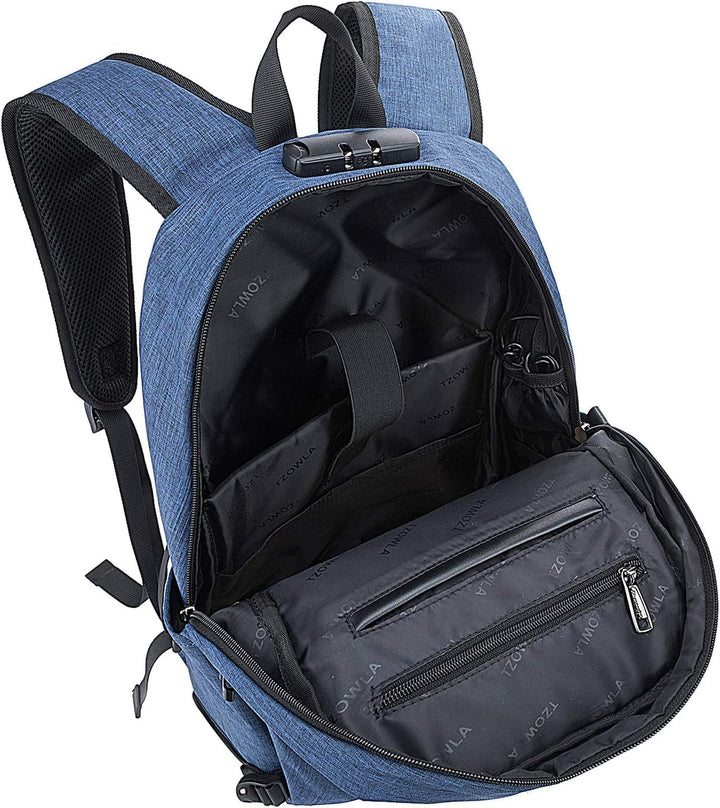 Tzowla, mochila de negocios para computadora portátil antirrobo, co...