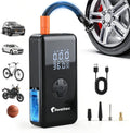 Inflador de neumáticos inalámbrico: compresor de aire portátil con pantalla digital, batería de 4500 mAh, 150 PSI máximo, inflado rápido de 32 L/min, luz LED 3 en 1 (SOS/Flash), carga USB-C
