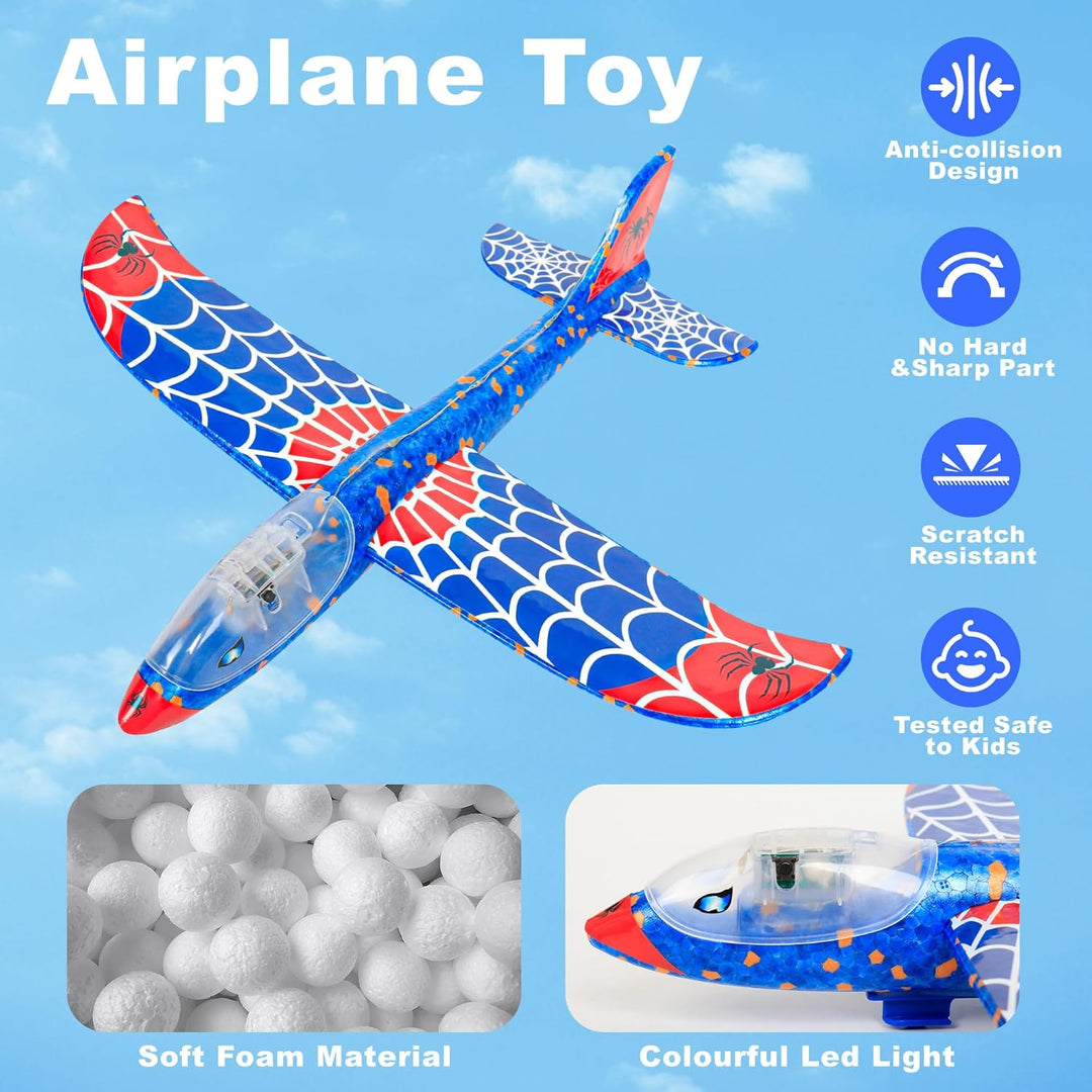 HitToys Juguete Lanzador de Aviones para Niños, Paquete de 3 Planea...
