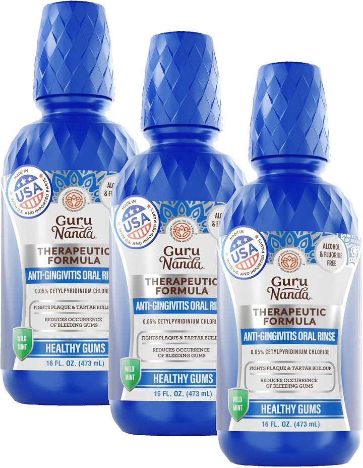 GuruNanda Enjuague bucal de encías saludables para gingivitis y san...