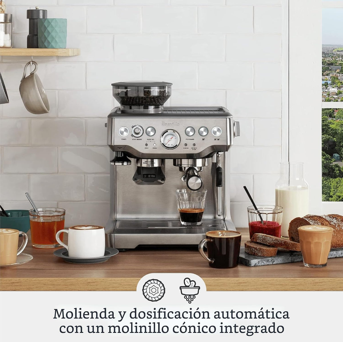 Breville BES870BTR Barista Express - Máquina de café expreso, trufa negra