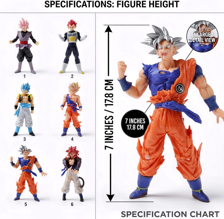 YXCTZKVX Figuras de acción de anime de PVC, 6 piezas de 6.5 a 8 pul...