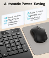 Combo silencioso de teclado y mouse inalámbricos: mouse silencioso...