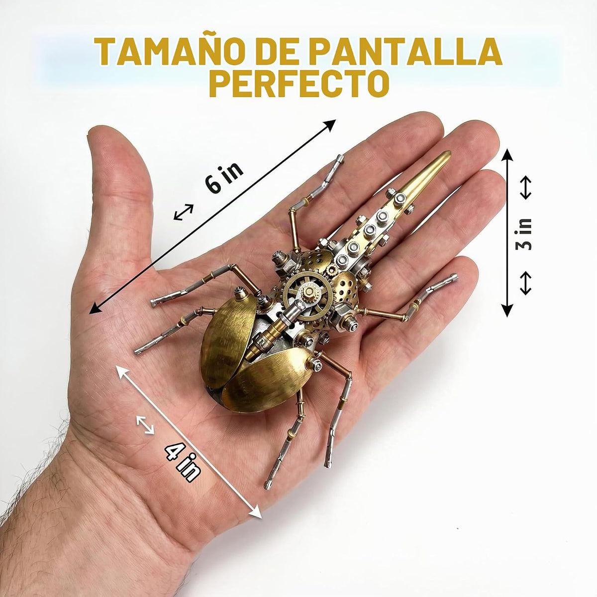 Steampunk - Rompecabezas de metal 3D mecánico de rinoceronte, escarabajo, insecto, más de 160 piezas, de 2 a 3 horas, decoración de escritorio, regalo de Navidad y cumpleaños para hombres y adultos padre (Aristoloquia)