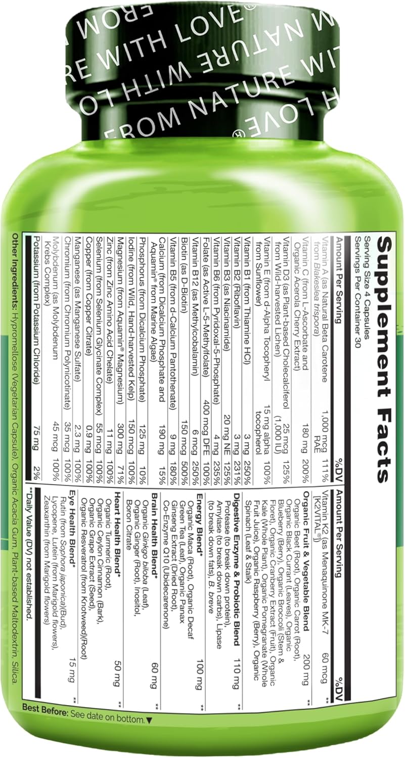Naturelo Multivitamina alimentaria completa para hombres, 1