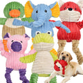 LECHONG Paquete de 5 Juguetes Resistentes para Perros Rellenos Chirriantes Surtido de Juguetes de Peluche de Animales para Perros Paquete de Valor Juguetes para Cachorros y Mascotas para Perros