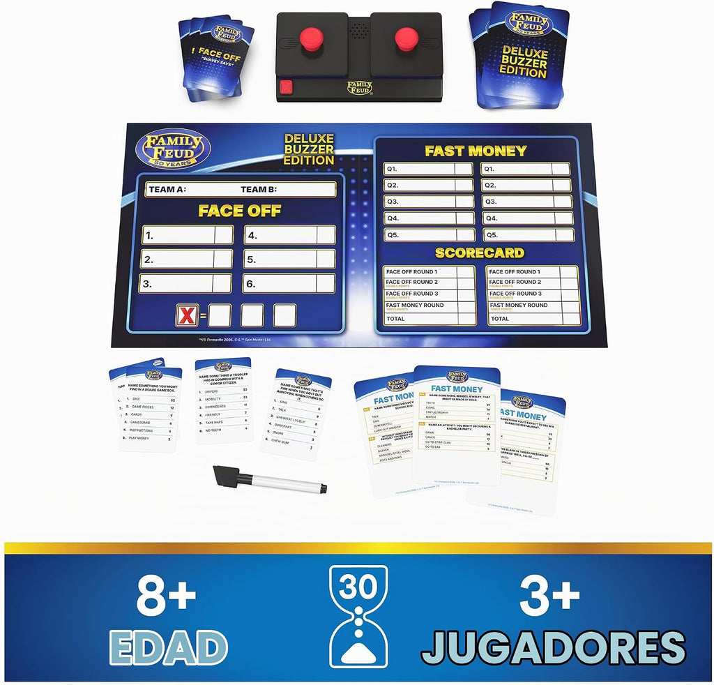 Spin Master Games Family Feud: Deluxe Buzzer Edition Board Game