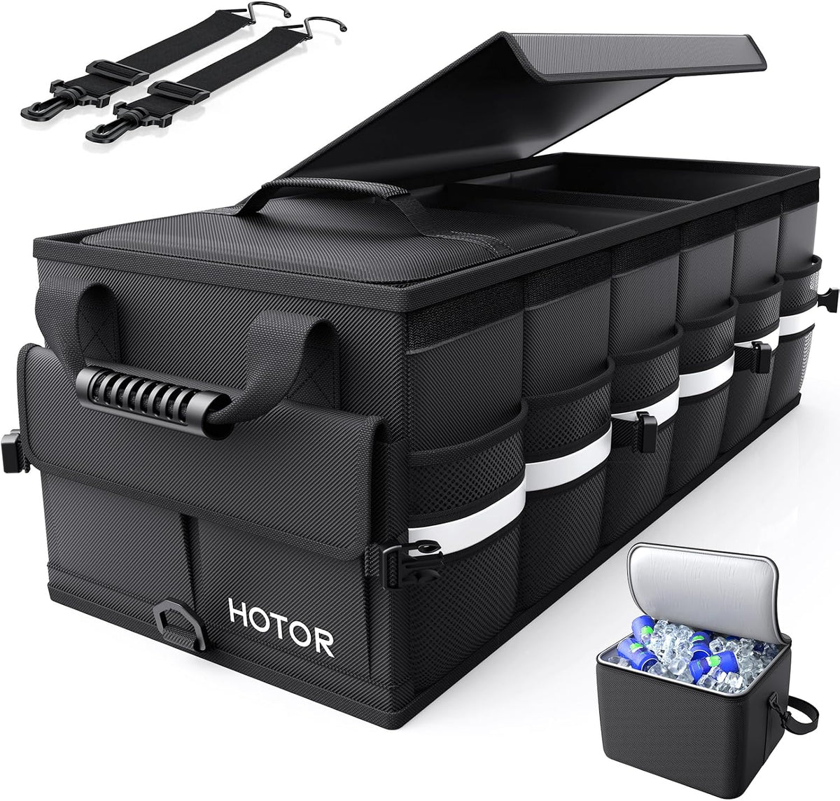 HOTOR - Organizador de maletero - Organizadores de coche para SUV con bolsa enfriadora extraíble