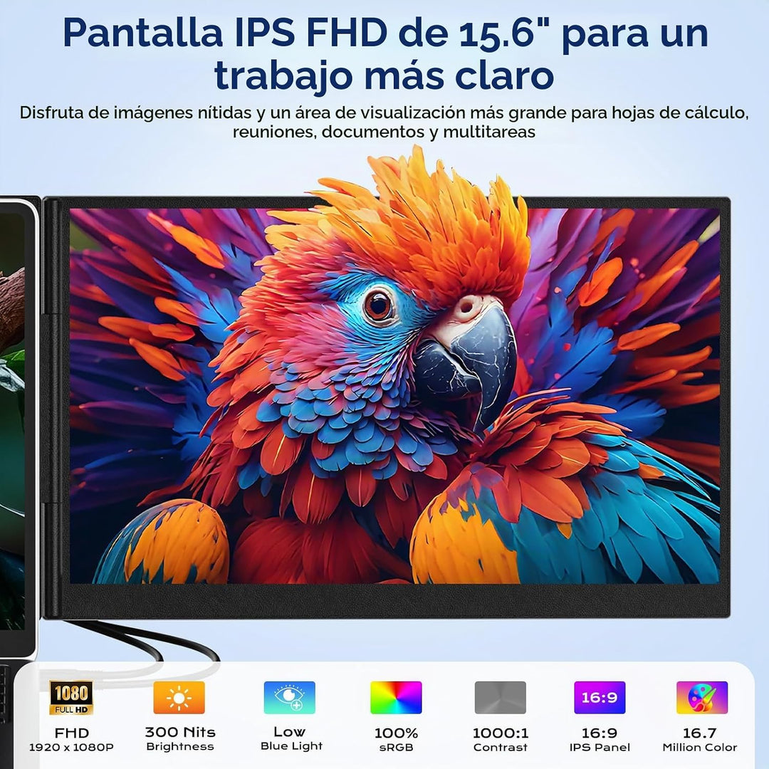 Extensor de pantalla para laptop de 15.6 pulgadas, monitor portátil...