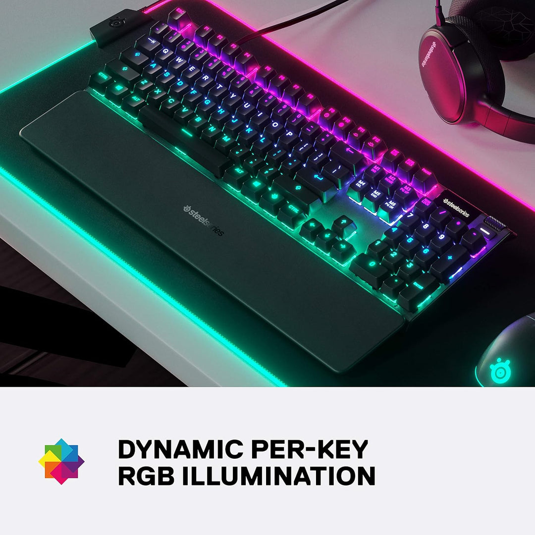 SteelSeries Apex 5 Teclado mecánico híbrido para juegos, iluminació...