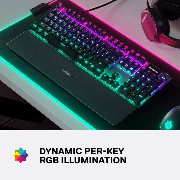 SteelSeries Apex 5 Teclado mecánico híbrido para juegos, iluminació...