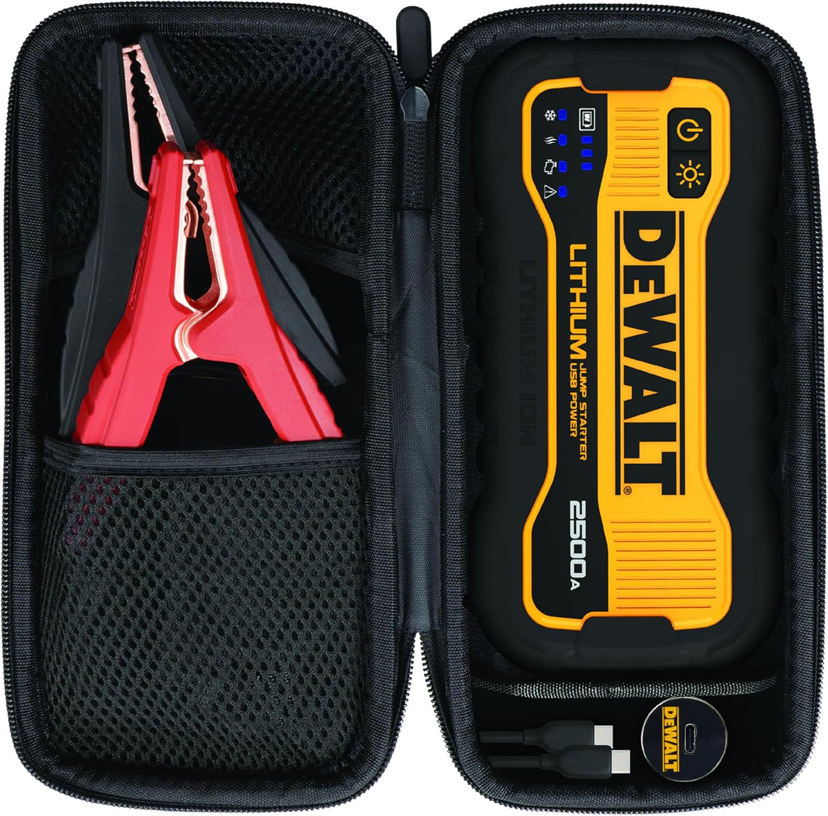 DEWALT DXAELJ25C - Arrancador de litio de 2500 amperios de pico con banco