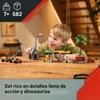 LEGO Jurassic World Raptor & Titanosaurus Tracking Mission - Juguete de construcción y aprendizaje para juego de simulación - Figuras de acción de dinosaurio para niños y niñas, a partir de 7 años - Idea de regalo para cumpleaños -76973