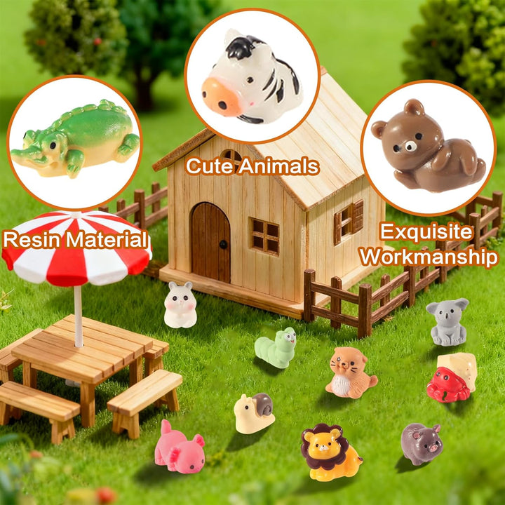 Ammerpea 60 piezas de mini figuras de animales de resina