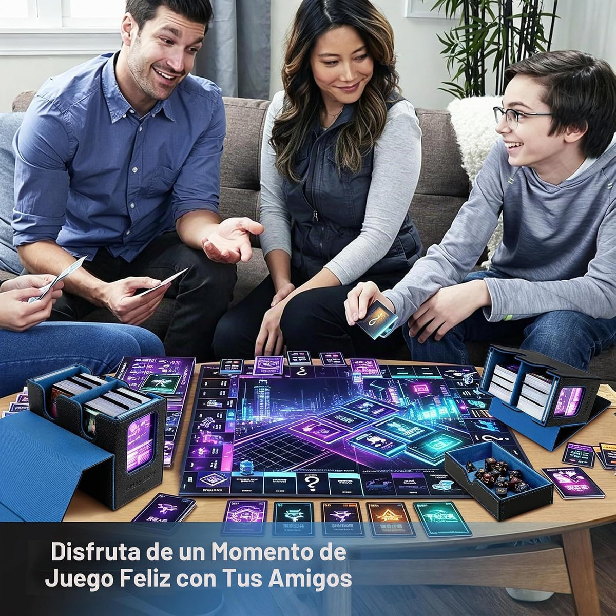 Caja para mazos TiMOVO MTG Commander para cartas TCG CCG Magic, Negro+Azul