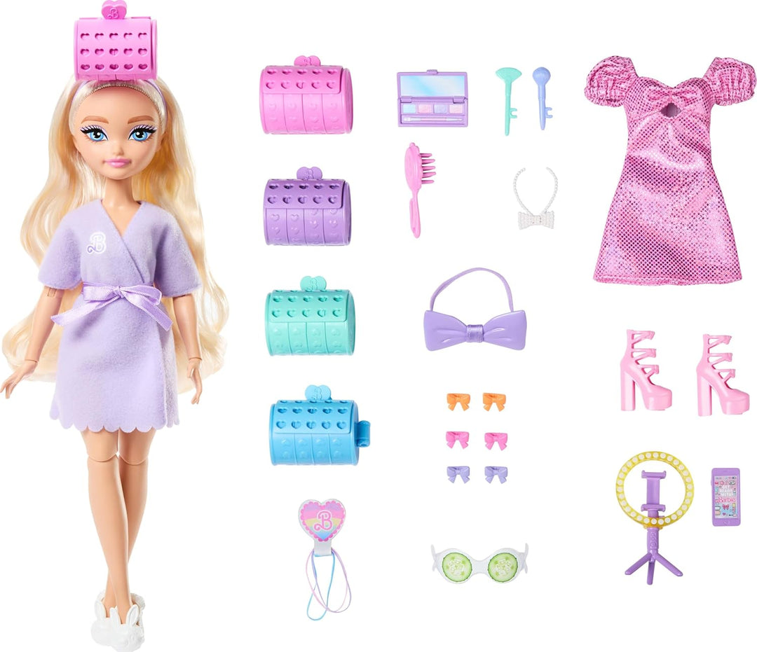 Muñeca de moda Barbie Dream GET Ready Malibu con cabello estilizado...