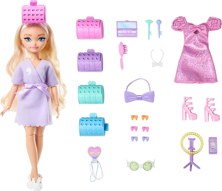 Muñeca de moda Barbie Dream GET Ready Malibu con cabello estilizado...