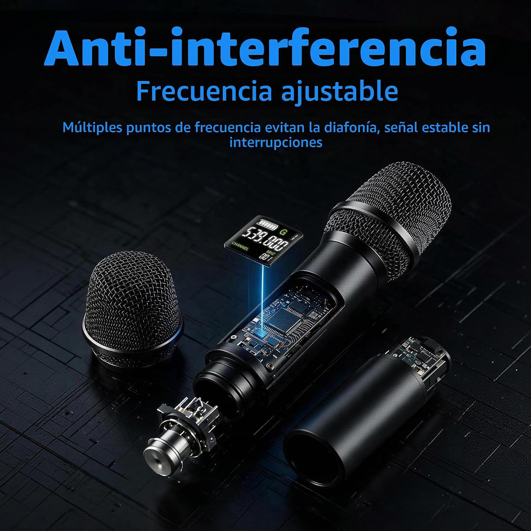 PRORECK UK-4000 UHF Sistema de micrófono inalámbrico de 4 canales c...