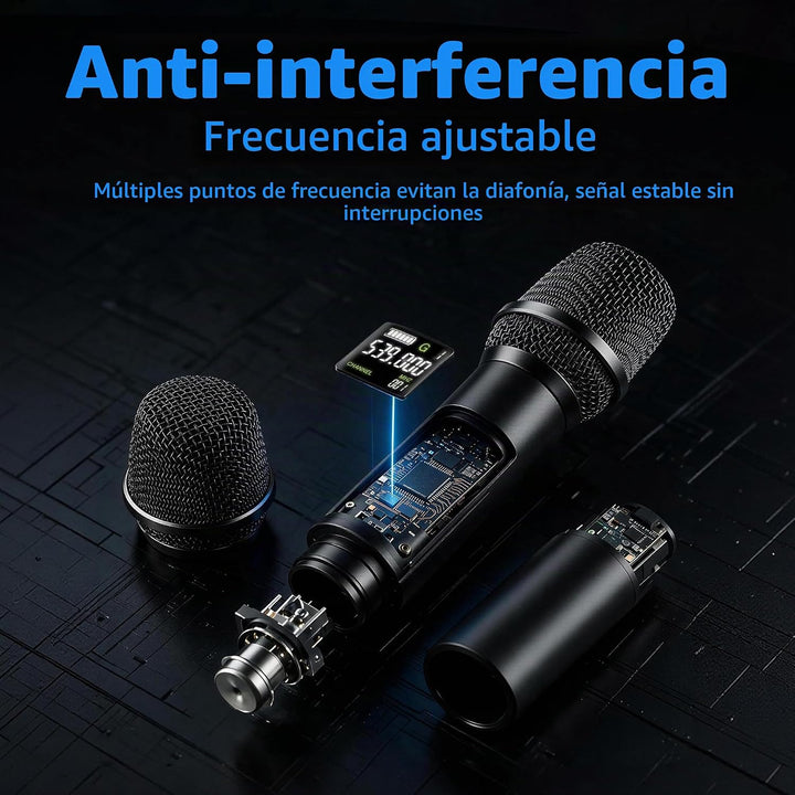 PRORECK UK-4000 UHF Sistema de micrófono inalámbrico de 4 canales c...