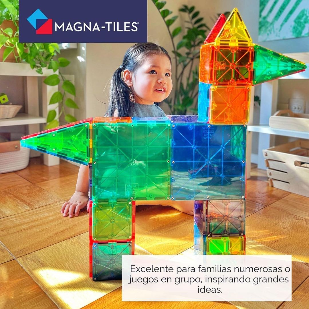 MAGNA-TILES Juego clásico de construcción magnética de 100