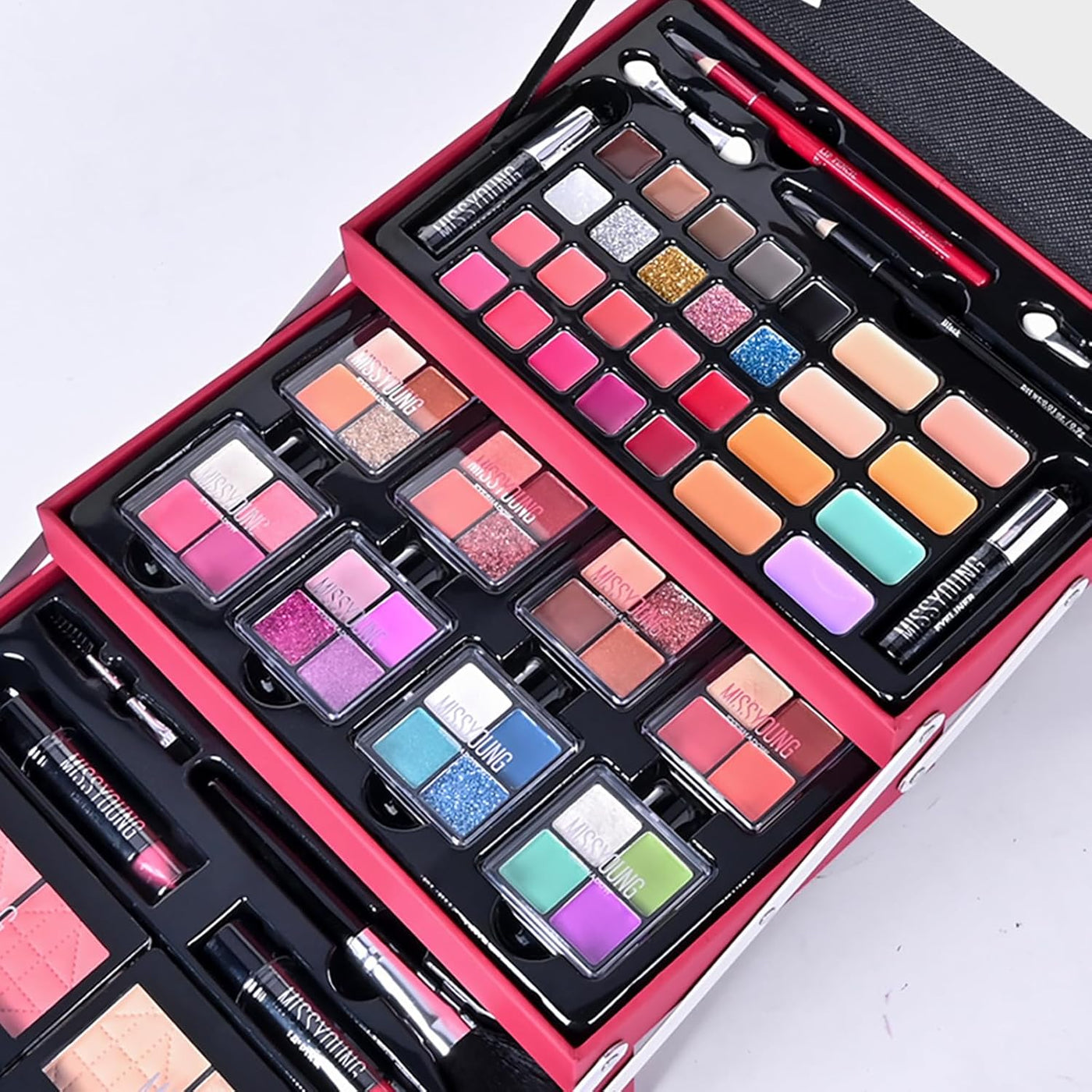Wisnewth Kit de maquillaje todo en uno de 45 piezas con estuche de...