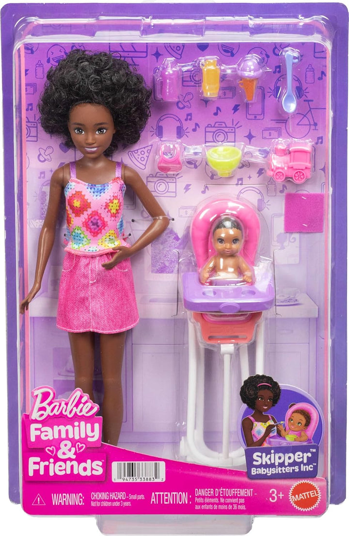 Barbie Skipper Babysitters, Inc. Juego con muñeca morena, muñeca mo...