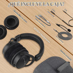 talomen Auriculares de monitor de estudio para grabación, auriculares de estudio con cable sobre la oreja con micrófono de pluma desmontable, auriculares de monitoreo profesional para podcast, transmisión, transmisión y mezcla de audio