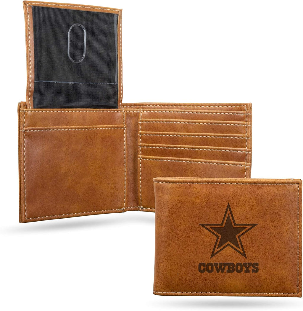 NFL Rico Industries Cartera Billetera con Grabado Láser Cartera Billetera Plegable con Grabado Láser - Diseño Delgado - Gran Regalo